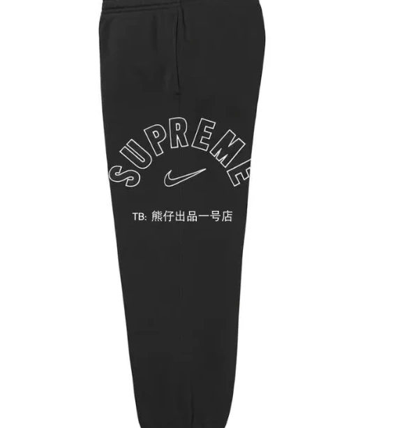 with Sweatpants Arc M sports gray plush embroidered XL logo black co L pants S 0713